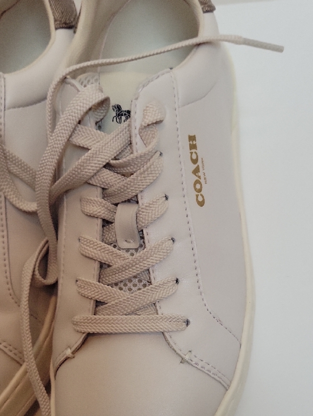 Coach Women's Chalk Sneakers with Brown Accent Heel - Picture 6 of 7